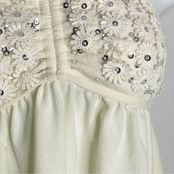 SACHIN & BABI NOIR Floral Appliqué Ruffle Halter Mini Dress - Picture 4 of 6